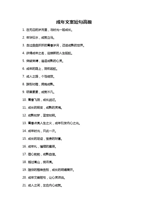 成年文案短句高级