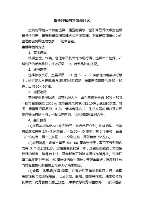 蜜桃种植的方法是什么