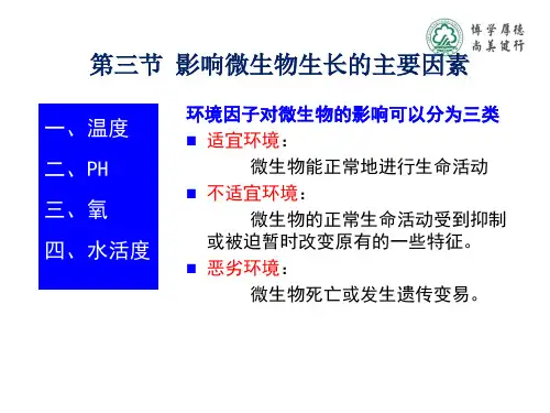 三节影响微生物生长主要因素