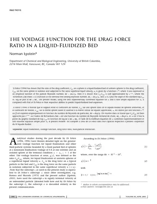 The voidage function for fluid-particle interaction systems