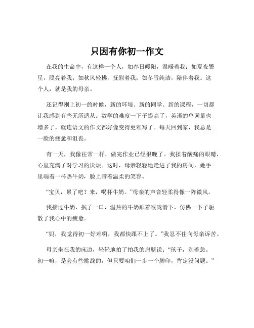 只因有你初一作文