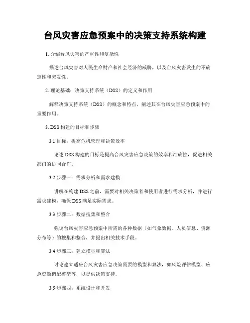 台风灾害应急预案中的决策支持系统构建