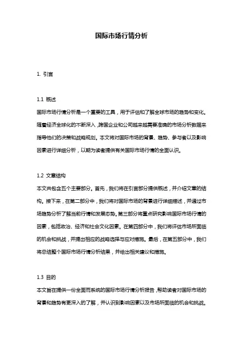 国际市场行情分析