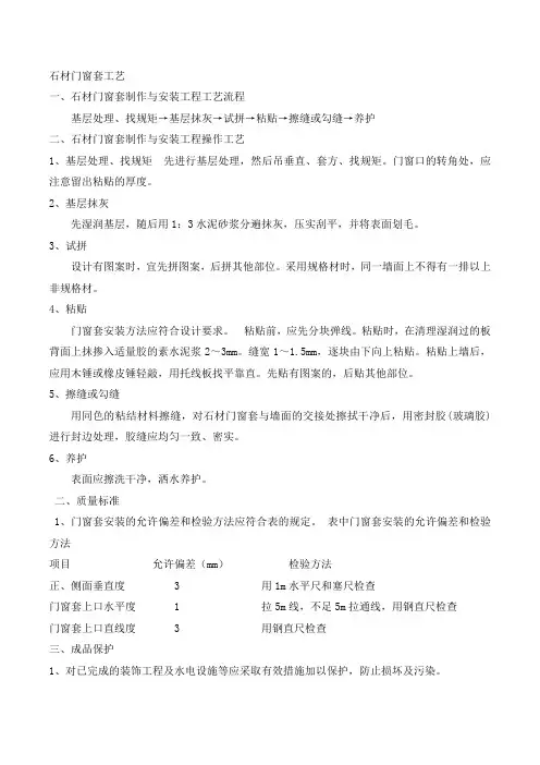 石材门窗套工艺