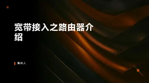 宽带接入之路由器介绍