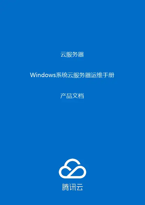 Windows 云服务器运维手册说明书