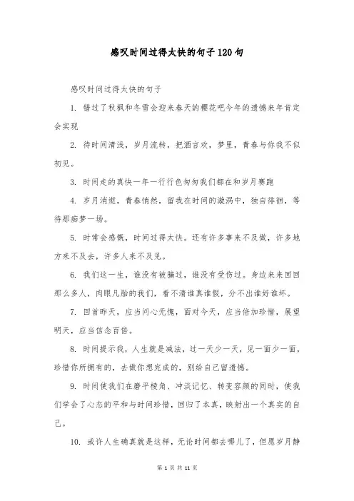 感叹时间过得太快的句子120句