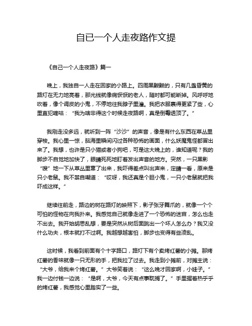 自已一个人走夜路作文提