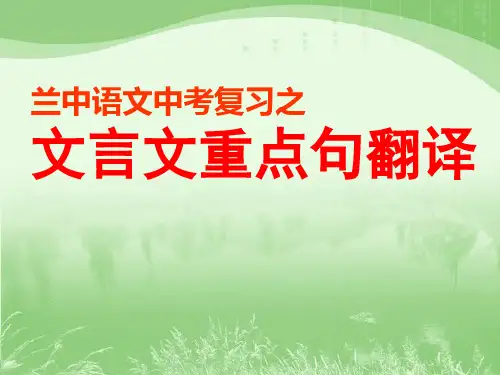 语文版七至九年级文言文重点句子翻译