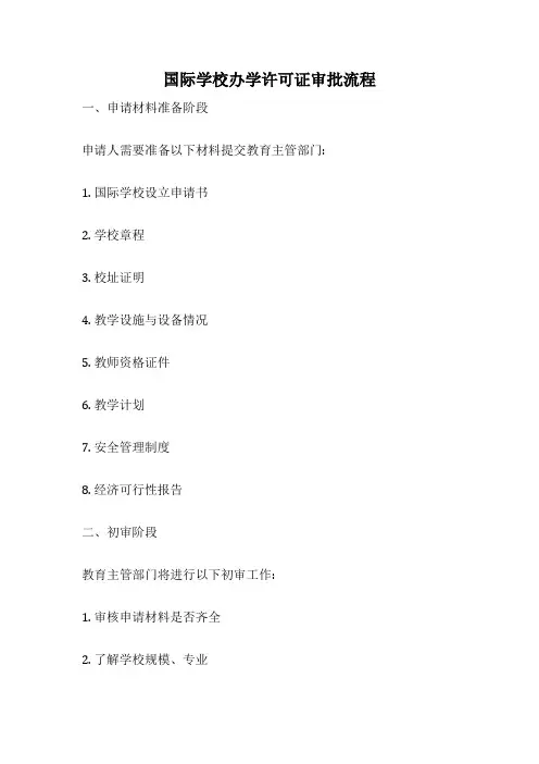 国际学校办学许可证审批流程
