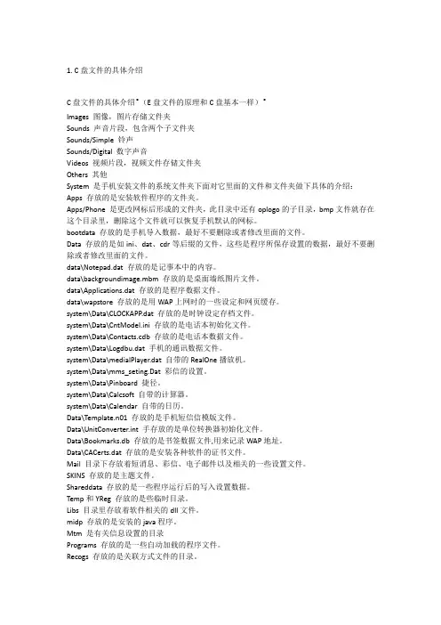 C盘文件的具体介绍