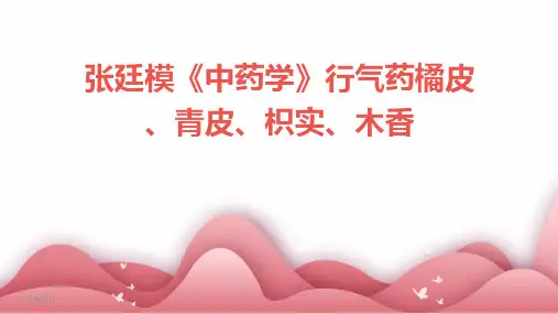 2024年度张廷模《中药学》行气药橘皮、青皮、枳实、木香