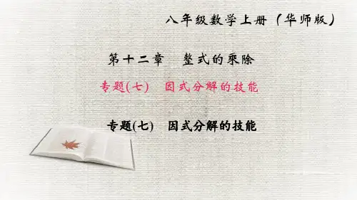 专题(七) 因式分解的技巧PPT课件(华师大版)