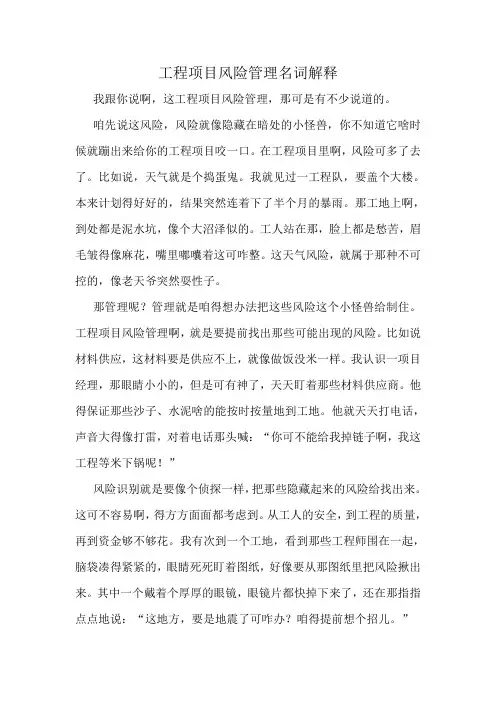 工程项目风险管理名词解释