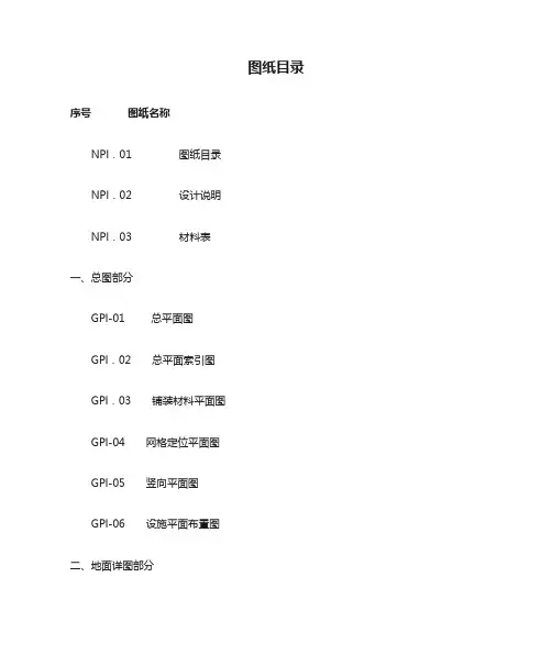 景观施工图图纸目录