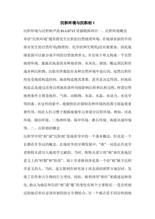 沉积环境与沉积相1