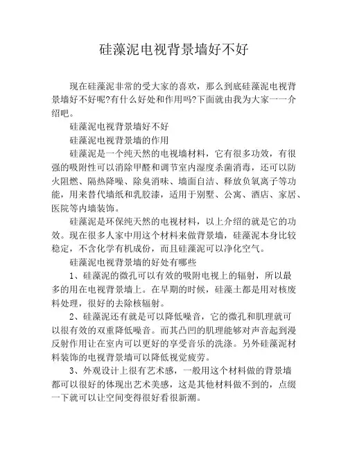 硅藻泥电视背景墙好不好