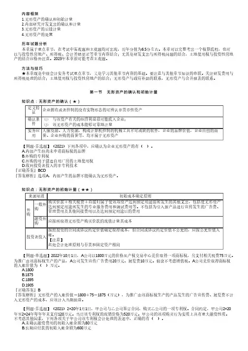 中级会计：无形资产的确认和初始计量