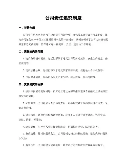 公司责任追究制度