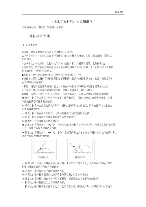 《土木工程材料》知识点