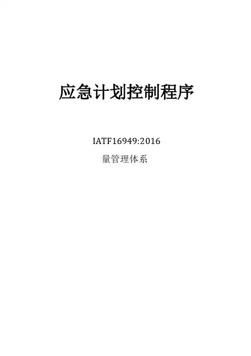应急计划控制程序
