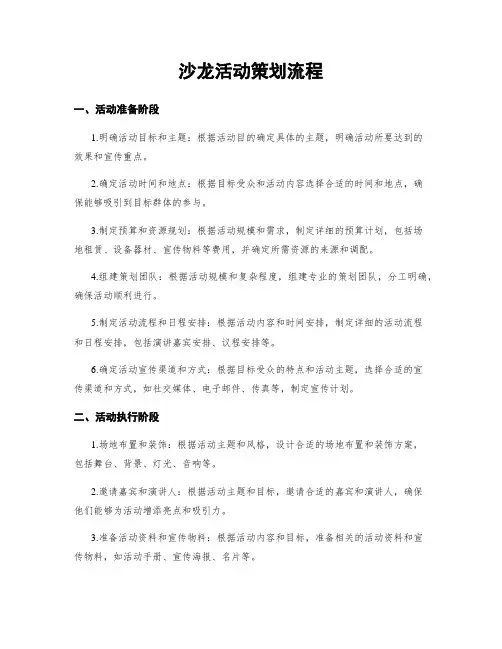 沙龙活动策划流程