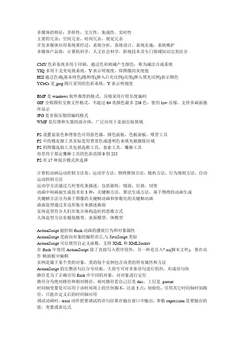多媒体专业术语