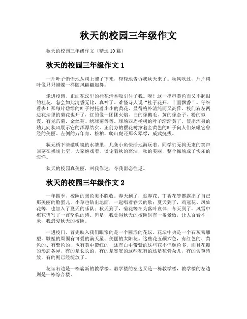 秋天的校园三年级作文