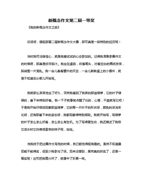 新概念作文第二届一等奖