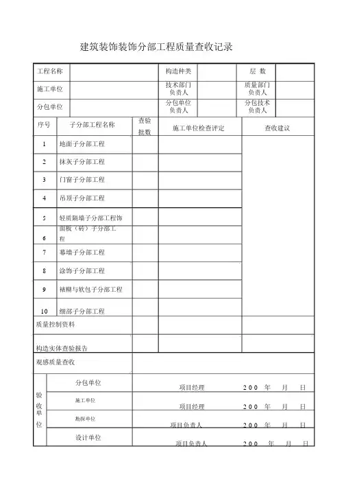 建筑装饰装修分部工程质量验收记录.doc