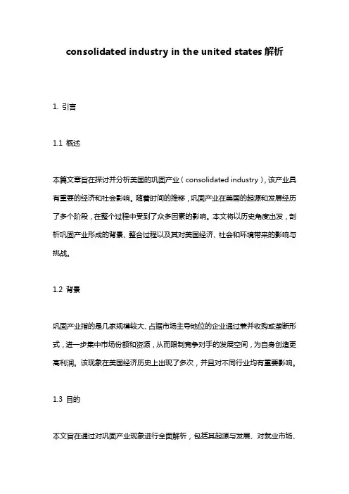 consolidated industry in the united states解析