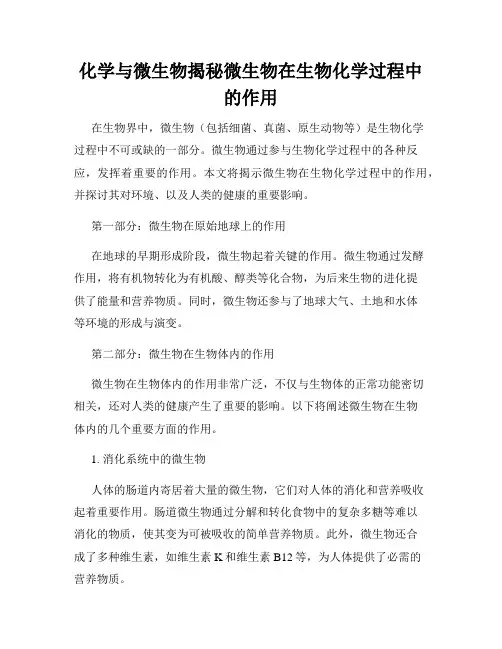 化学与微生物揭秘微生物在生物化学过程中的作用