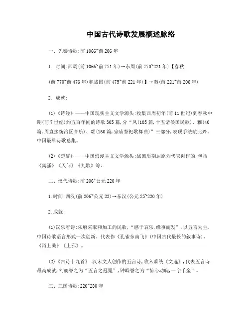 古诗发展概述脉络