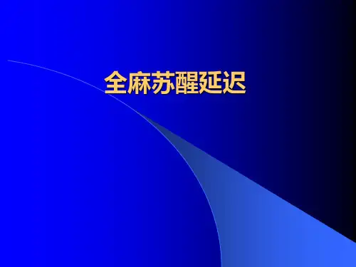 麻醉苏醒延迟-徐俊美