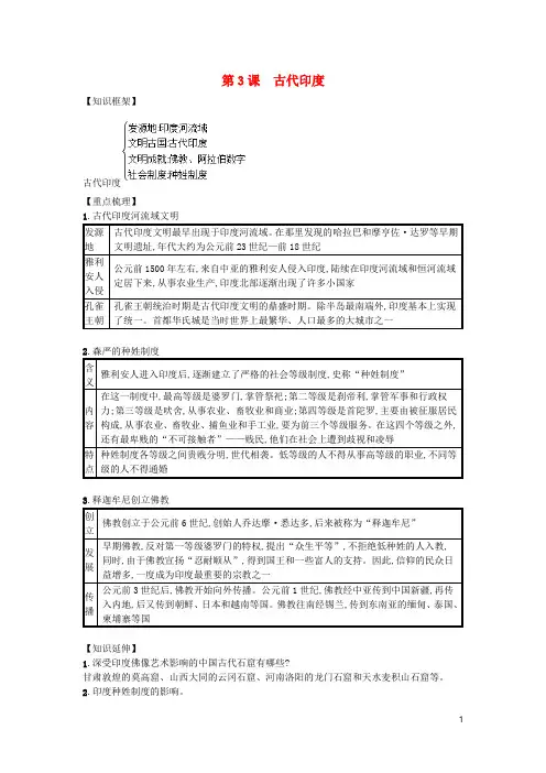 【部编版】九年级历史上册第一单元古代亚非文明第3课古代尤速记宝典知识点总结