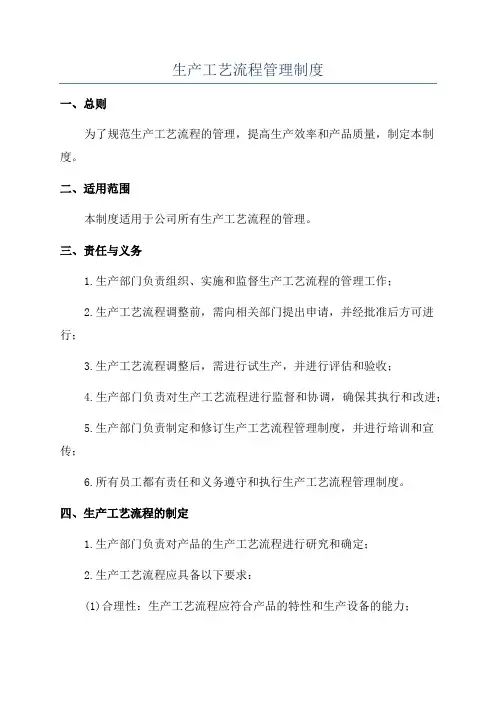 生产工艺流程管理制度