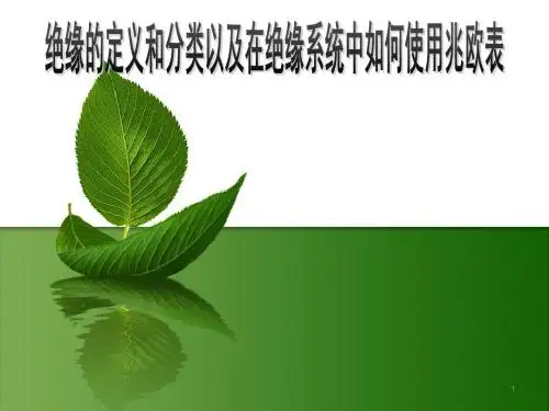 绝缘和如何用兆欧表PPT幻灯片课件