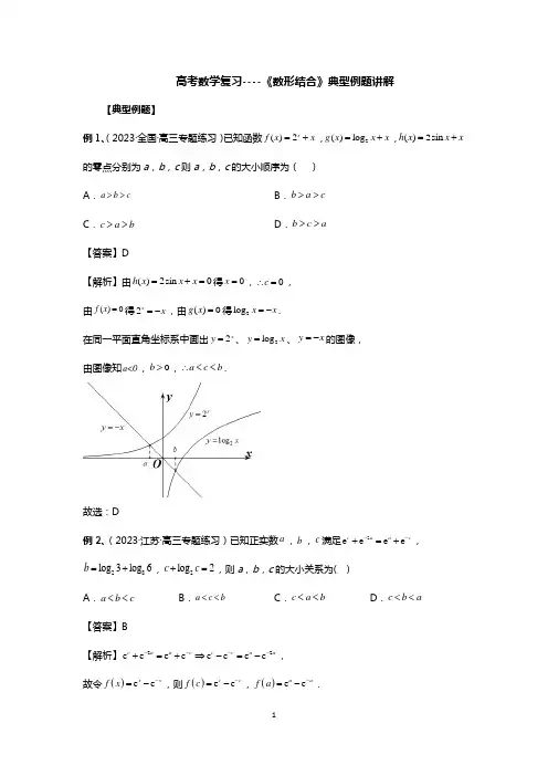 高考数学复习----《数形结合》典型例题讲解