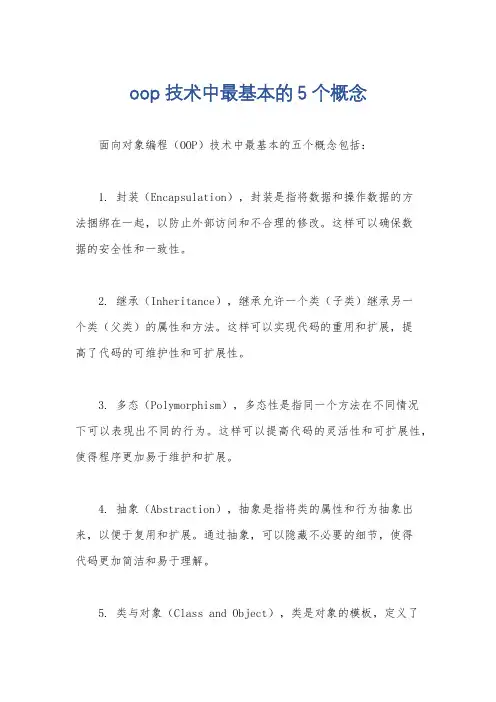 oop技术中最基本的5个概念