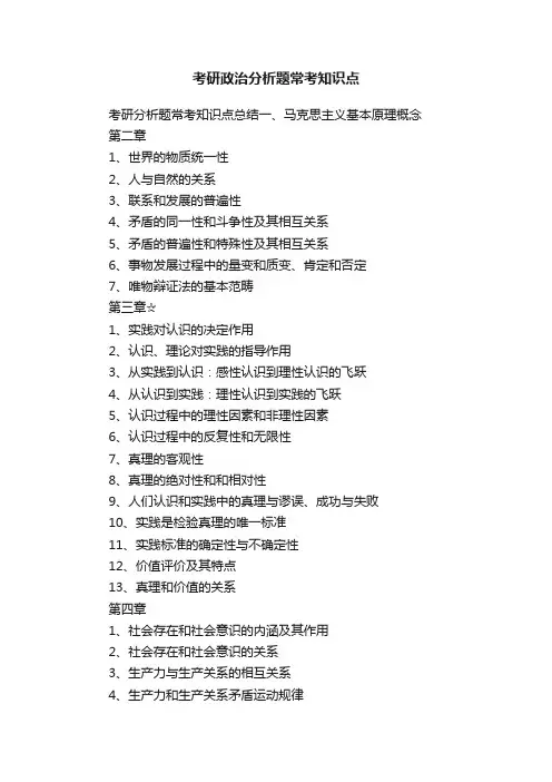 考研政治分析题常考知识点