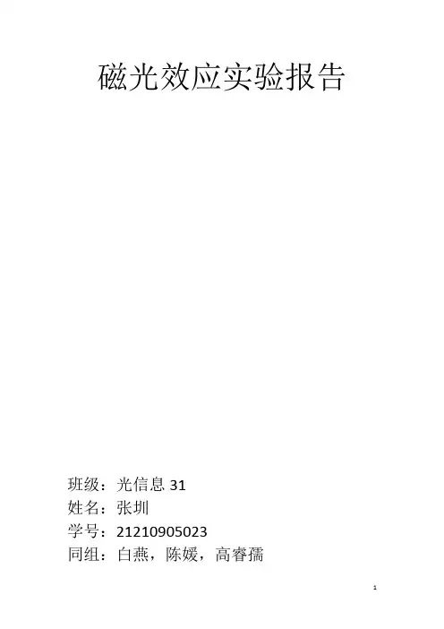 磁光效应实验报告讲解