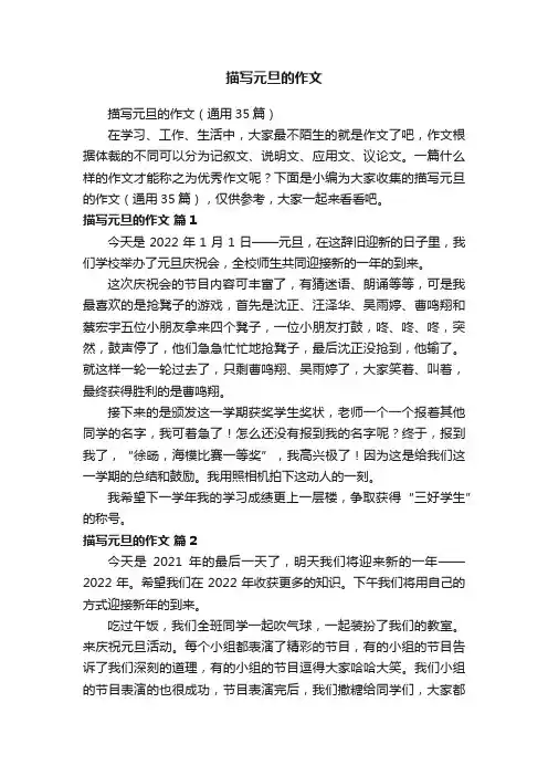 描写元旦的作文