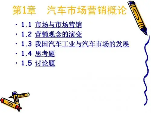 第1章汽车市场营销概论