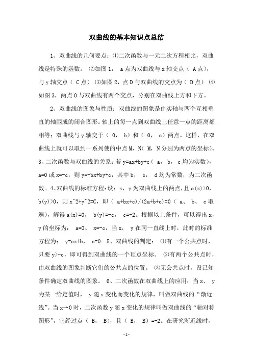 双曲线的基本知识点总结
