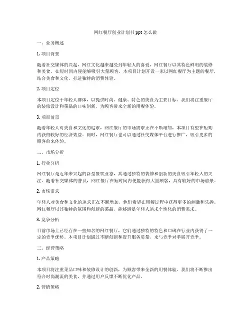 网红餐厅创业计划书ppt怎么做
