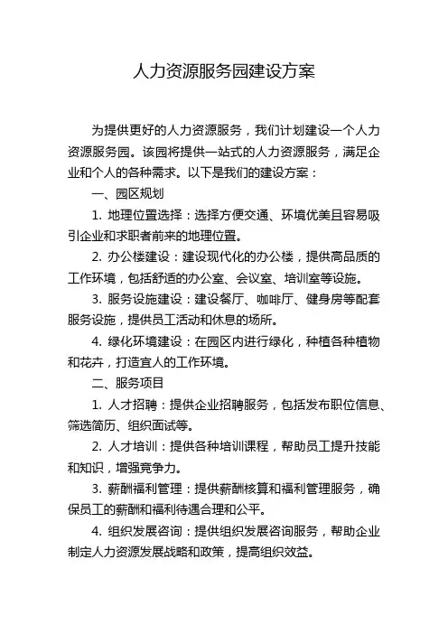 人力资源服务园建设方案