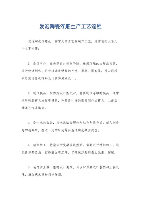 发泡陶瓷浮雕生产工艺流程