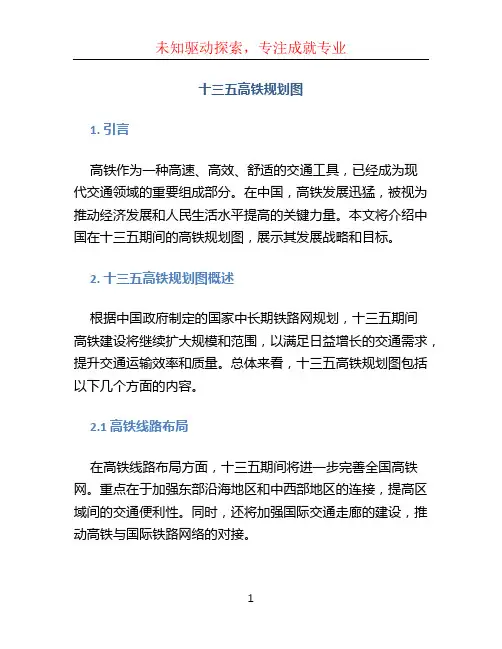 十三五高铁规划图