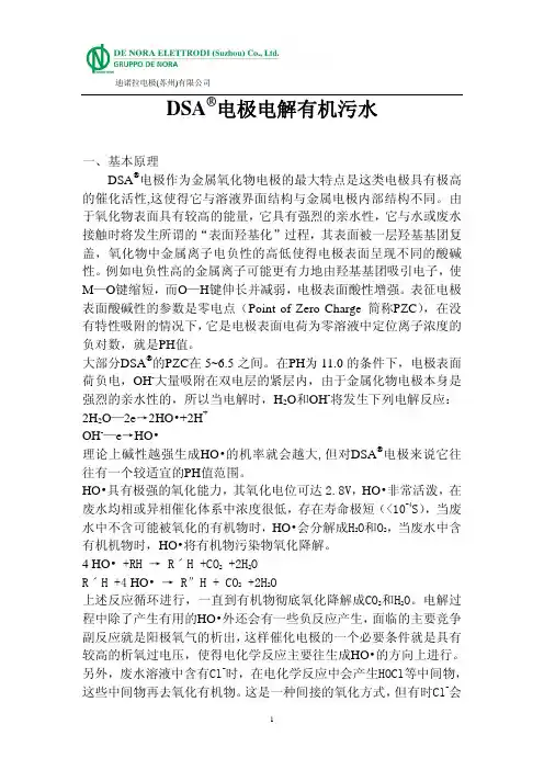 DSA电极处理有机污水