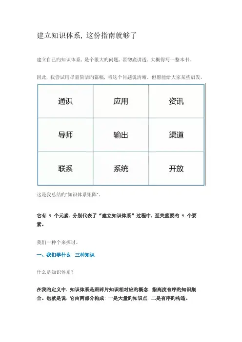 如何建立个人知识体系